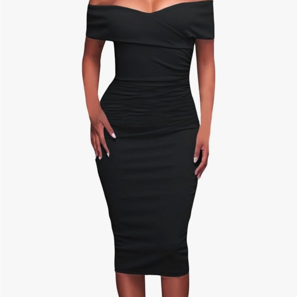 Elegant Black Off-Shoulder Dress